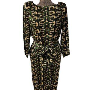 DVF Diane von Furstenburg "Maura" Silk Blend Sheath W/Original Belt Like New!